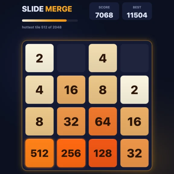 Slide Merge — Slide, merge, chase the biggest tile